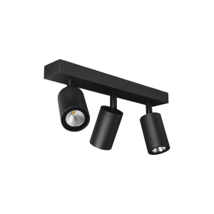 Foco Porta Gu10 Triple Negro Sobrepuesto Led Modelo Altair Iii
