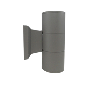 Aplique Led Exterior Gris Modelo Kapelle Cilindro Ip54 Doble Porta Gu10
