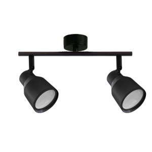 Foco Porta Gu10 Doble Negro Sobrepuesto Led Modelo Híades