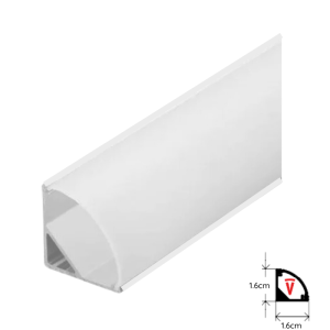 Perfil 2m Blanco Con Difusor Espesor 0,4mm Modelo 601 Esquinero Con Tapa Y Hebillas