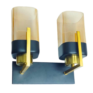 Lampara Aplique Porta Ampolleta E27 Modelo Lesath Dorado Doble