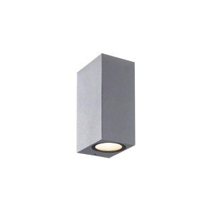Aplique Led Exterior Gris Modelo Kapelle Cuadrado Ip54 Doble Porta Ampolleta Gu10