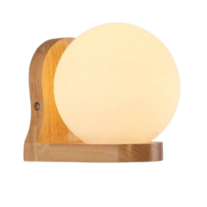 Aplique Porta Ampolleta E27 D Modelo Madera Tahti Redondoondo