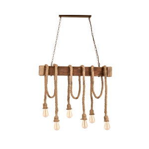 Lampara De Techo Porta Ampolleta De 6 Soquetes E27 Modelo Yute Aludra