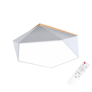 Lampara Led Moderna Pentagono Sobrepuesta C/Control 36+36w 400mm Blanco 3000k-4000k-6000k Modelo Ukdah