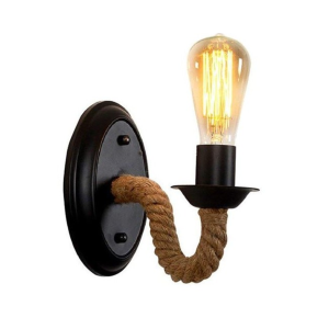 Aplique Negro Cañano Porta Ampolleta E27 Modelo Vulpecca