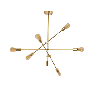 Lampara De Techo Dorada 6 Porta Ampolleta E27 Modelo Marsic Ii