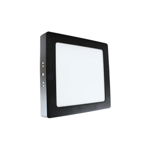 Panel Sobrepuesto Cuadrado Negro 24w Frio 6500k