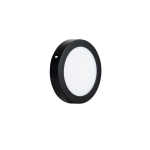 Panel Sobrepuesto Redondo Negro 6w Calido 3000k