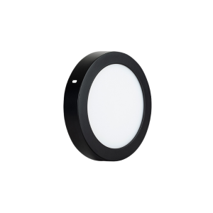 Panel Sobrepuesto Redondo Negro 12w Calido 3000k