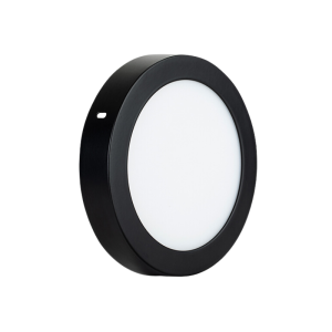Panel Sobrepuesto Redondo Negro 18w Calido 3000k