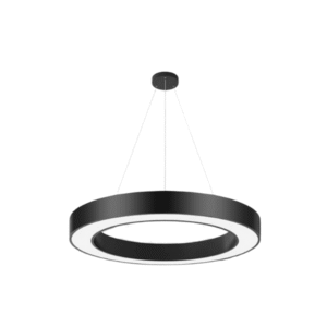 Lampara Led Moderna Colgante 36w 600mm Negra 6000k Modelo Redondoonda Abierta Svetla