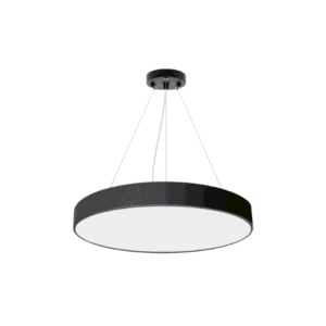 Lampara Led Moderna Colgante 36w 600mm Negra 6000k Modelo Redondoonda Cerrada Svetla