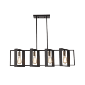 Lampara De Techo Negra Porta 4 Ampolleta E27 Modelo Koit