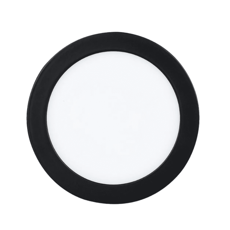 Panel Sobrepuesto Pro Negro Redondo 12w Frio 6000k