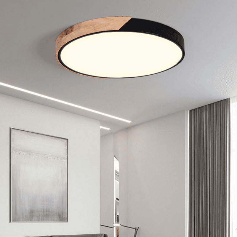 Lampara Led Moderna Redonda Sobrepuesta 24+24w 300mm Y Negro 3000k-4000k-6000k Modelo Diphda - Imagen 4