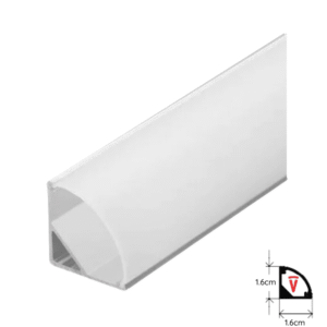 Perfil 2m Gris Con Difusor Espesor 0,45mm Modelo 601 Esquinero Con Tapa Y Hebillas