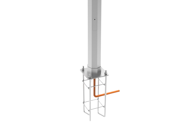 Poste octogonal cónico (facetado) 12 metros galvanizado - Imagen 2